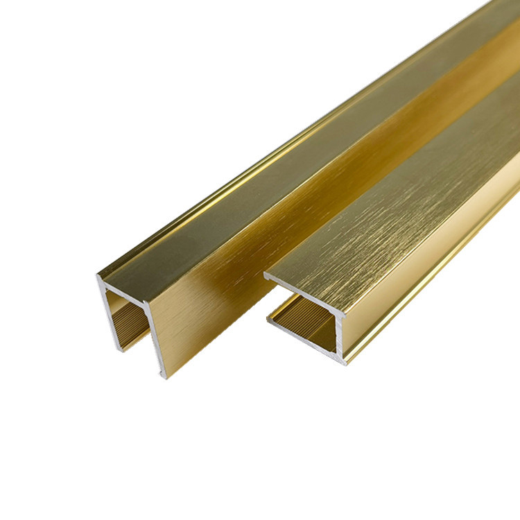 L'estrusione di profilo della lega di alluminio di Manica di forma di U ha spazzolato l'oro per le inferriate di vetro